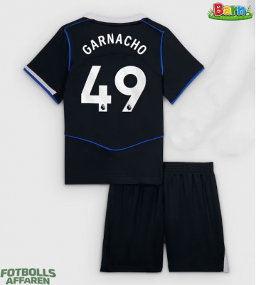 Chelsea Alejandro Garnacho #49 Tredjeställ Barn 2025-26 Kortärmad (+ Korta byxor)